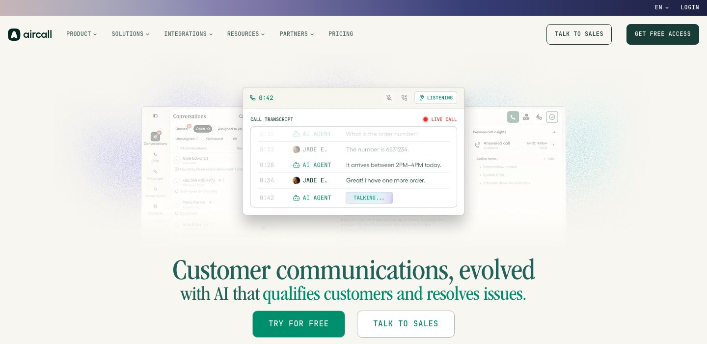 Aircall banner