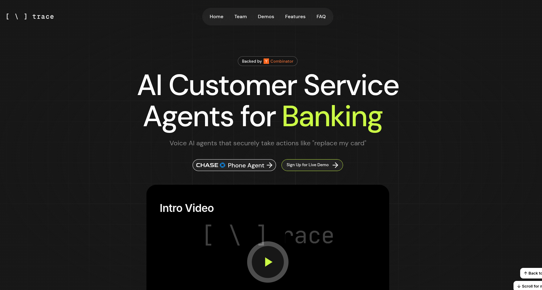Trace banner
