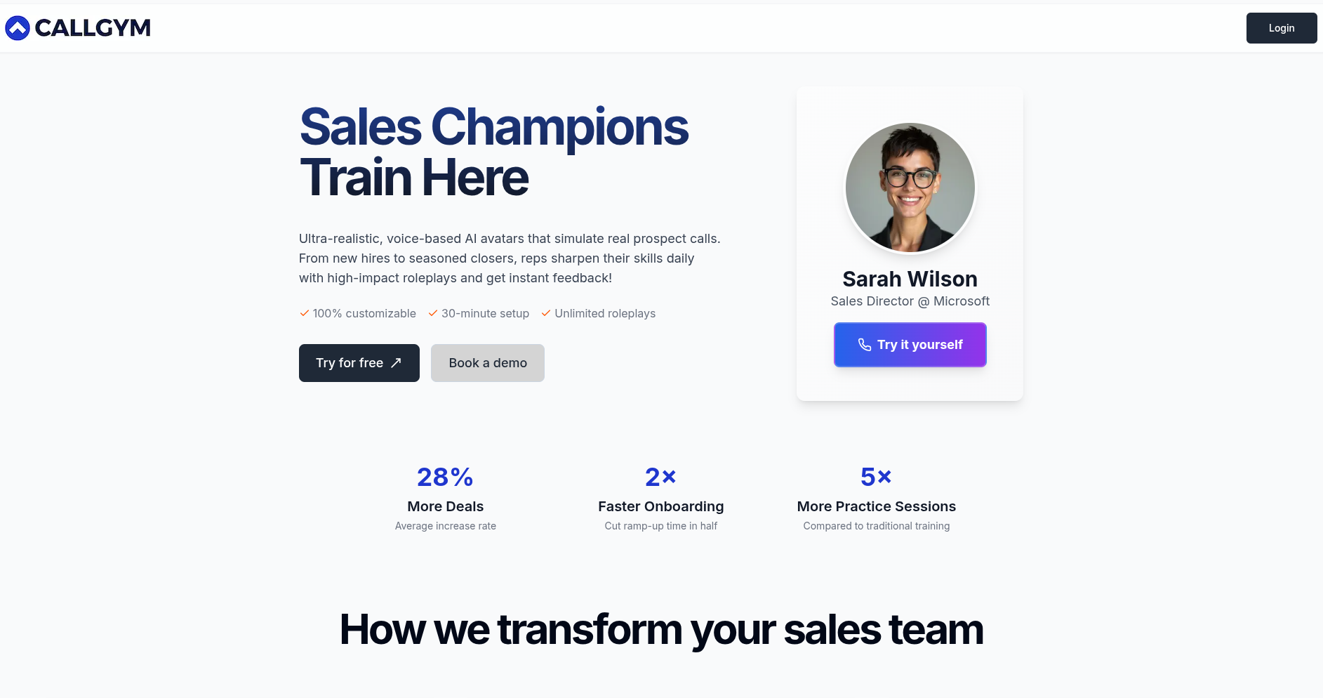 Callgym banner