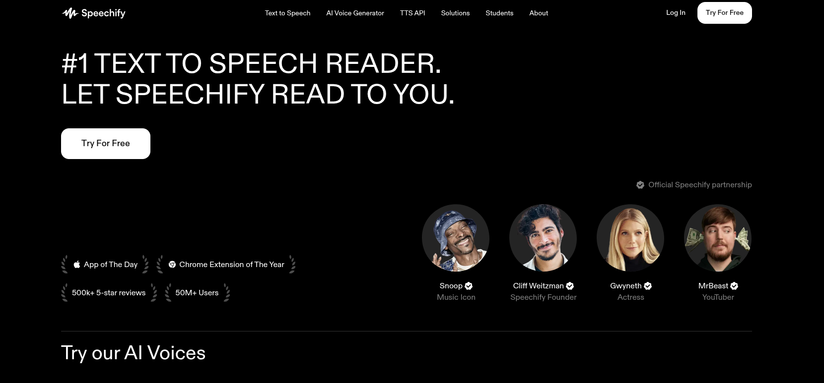 Speechify banner
