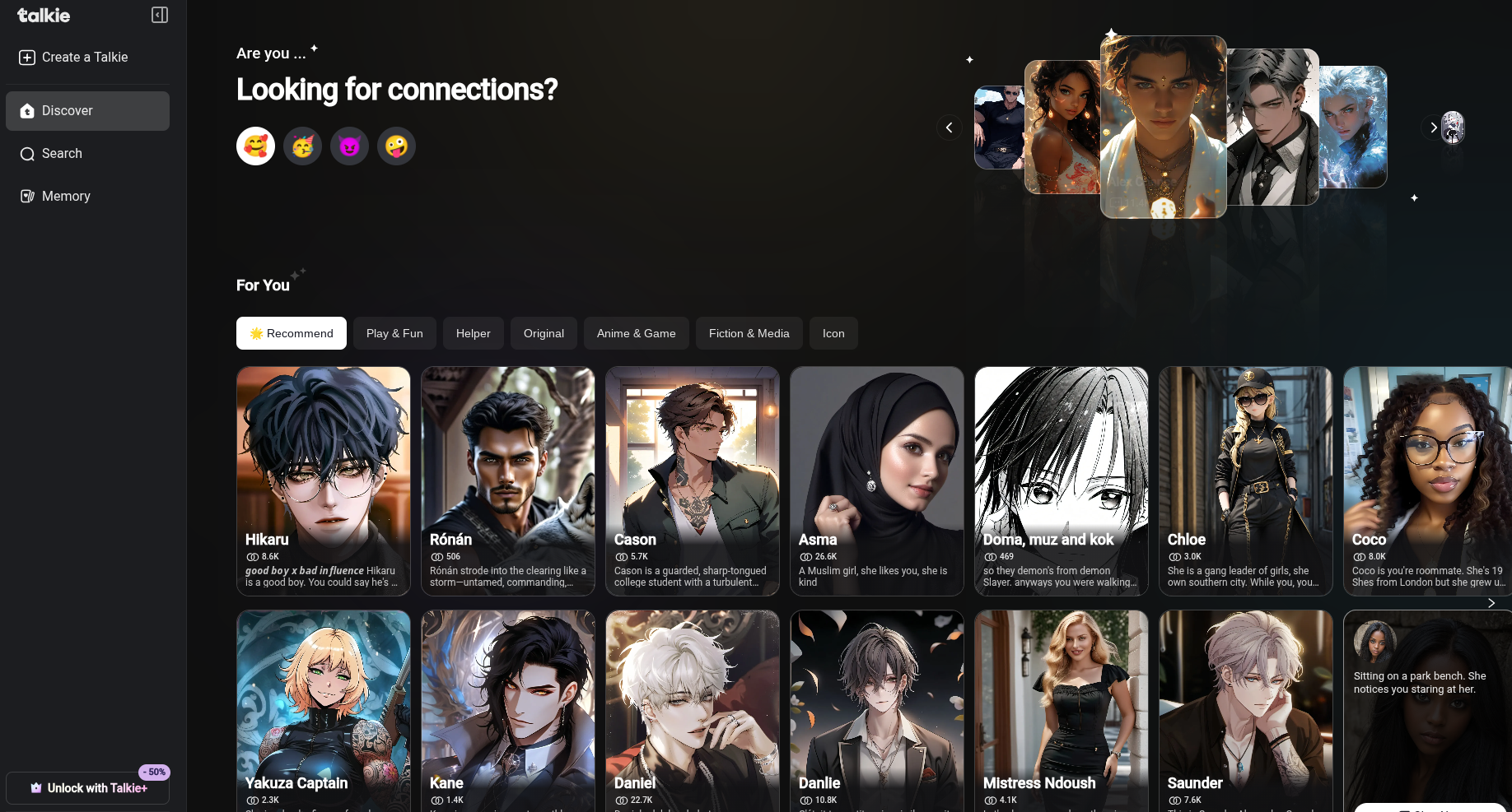 Talkie AI banner