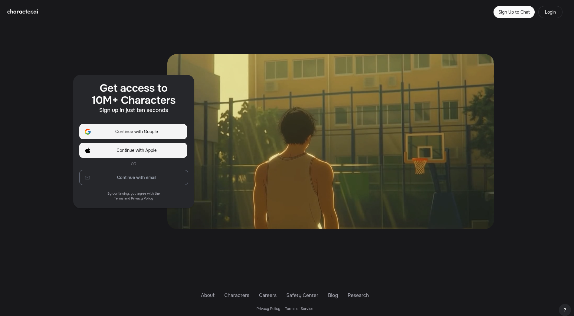 Character AI banner