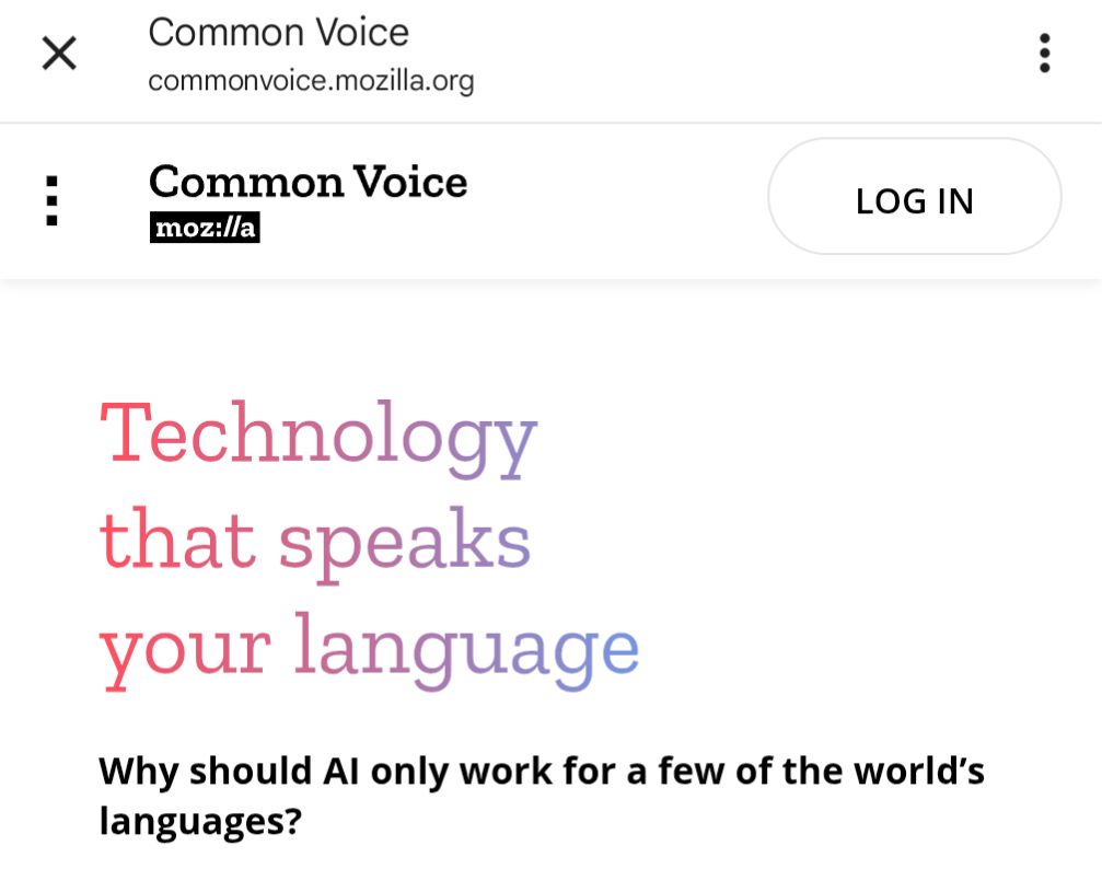 Mozilla Common Voice banner