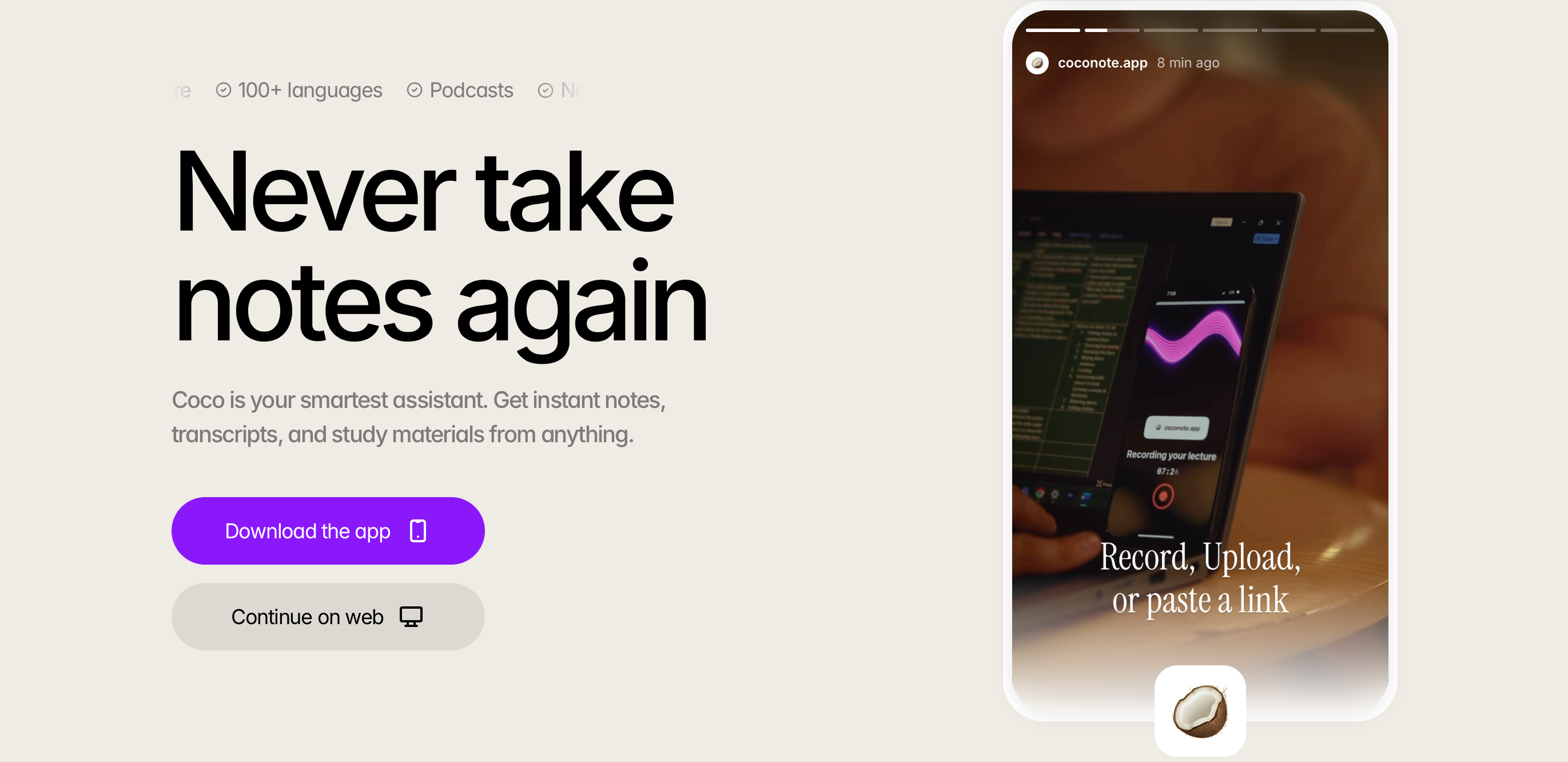 Coconote banner