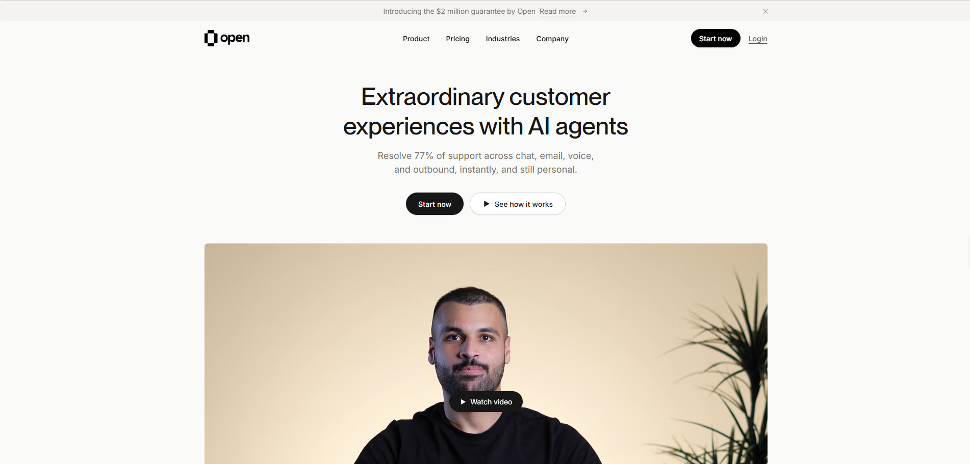 Open banner